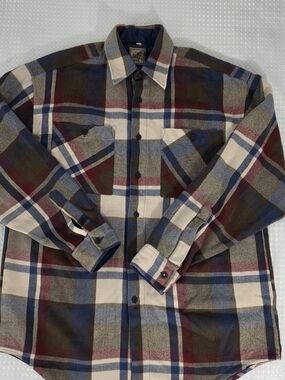 Vintage 80s/90s C&A Fashion Report Plaid Flannel Shirt - Men’s M Earth Tone EUC